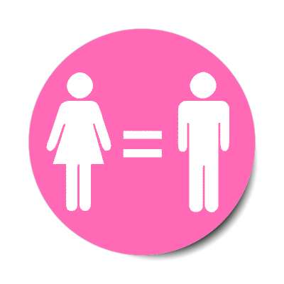 pink symbols women and men equality sticker