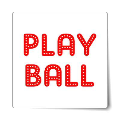 play ball classic white sticker
