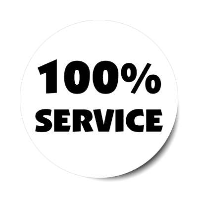 pricetag 100 percent service sticker