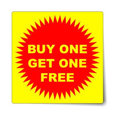 pricetag buy one get one free sticker