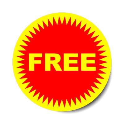 pricetag free red burst sticker