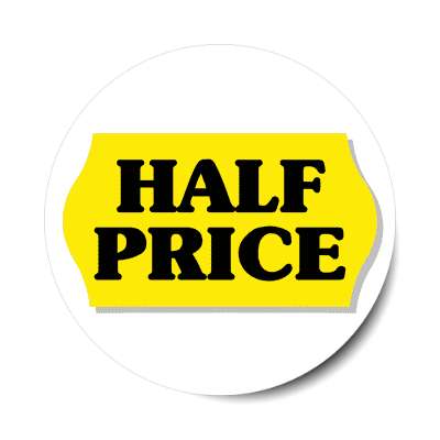 pricetag half price sticker