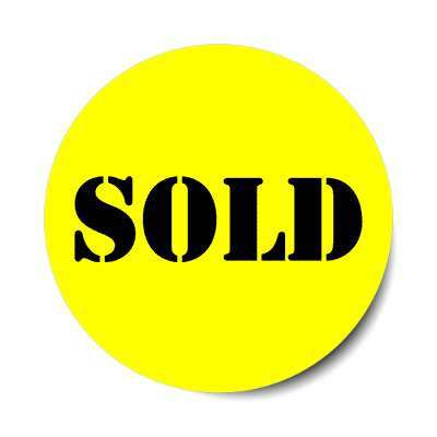 pricetag sold yellow stencil sticker