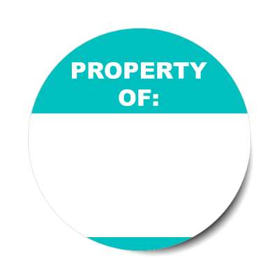 property of teal fill in nametag sticker