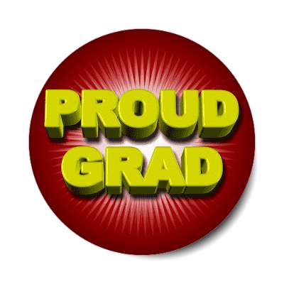 proud grad red rays sticker