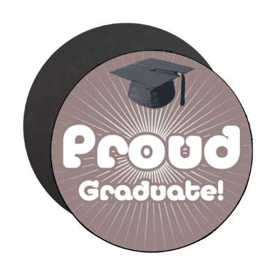 proud graduate rays grey graduation cap magnet