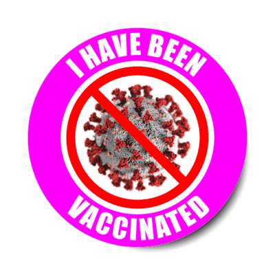 purple covid i have been vaccinated stickers, magnet