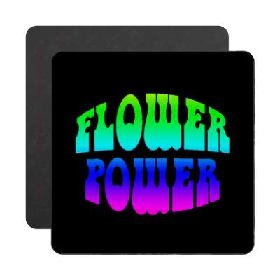 rainbow hippy black flower power magnet