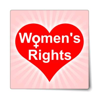 rays light pink womens rights heart sticker
