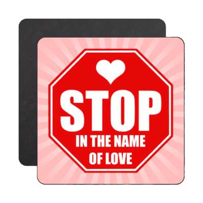 rays pink stop in the name of love stopsign magnet