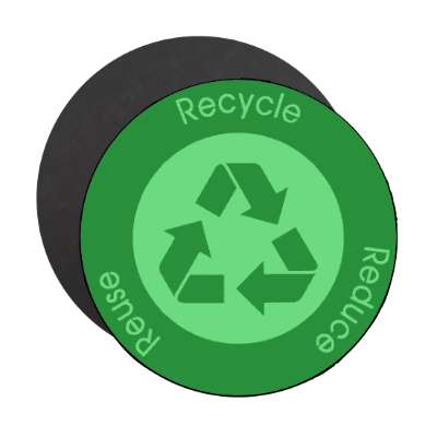 recycle reduce reuse symbol dark green magnet