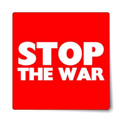red stop the war sticker