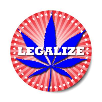 red white blue legalize marijuana sticker