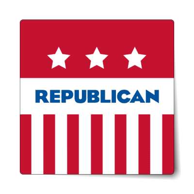 republican red stripes stars sticker