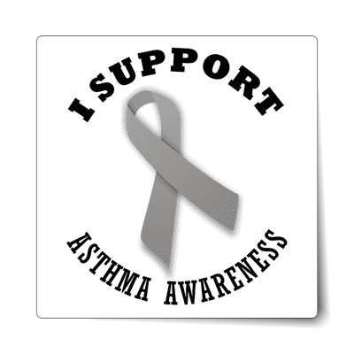ribbon i support asthma awareness sticker