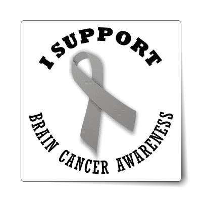 ribbon i support brain cancer awareness sticker