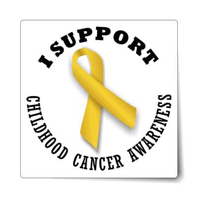 ribbon i support childhood cancer awareness sticker