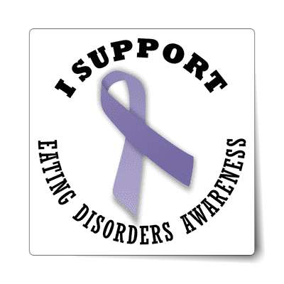 ribbon i support eating disorders awareness sticker