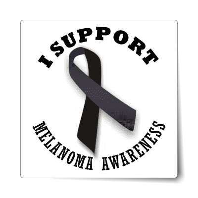 ribbon i support melanoma awareness sticker
