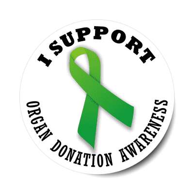 ribbon i support organ donation awareness sticker