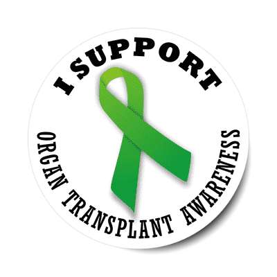 ribbon i support organ transplant awareness sticker