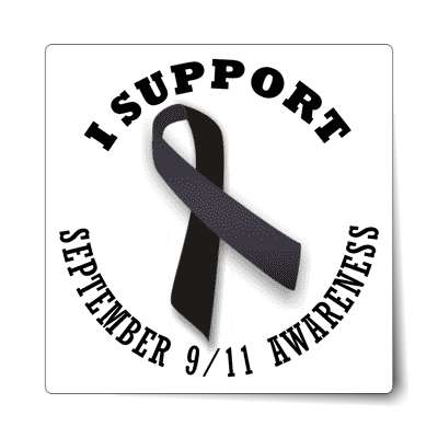 ribbon i support september 9 11 nine eleven awareness sticker