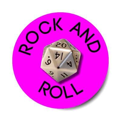 rock and roll dice dnd rpg sticker