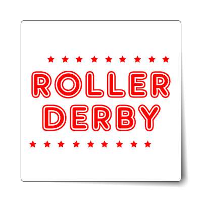 roller derby classic white stars sticker