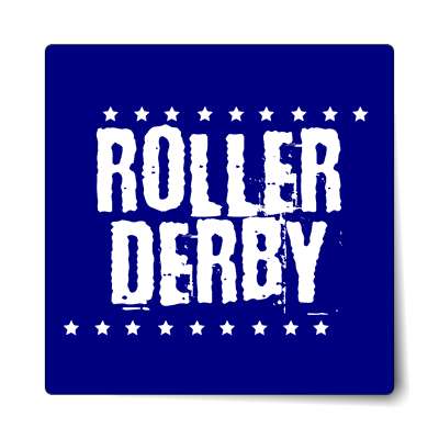 roller derby grunge dark blue stars sticker
