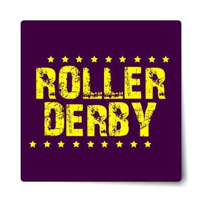 roller derby grunge dark purple stars sticker