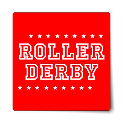 roller derby red stars classic sticker