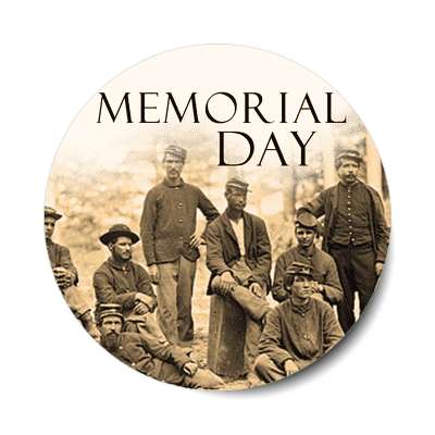 sepia troops old memorial day sticker
