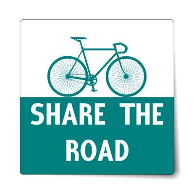share the road silhouette bicycle sticker