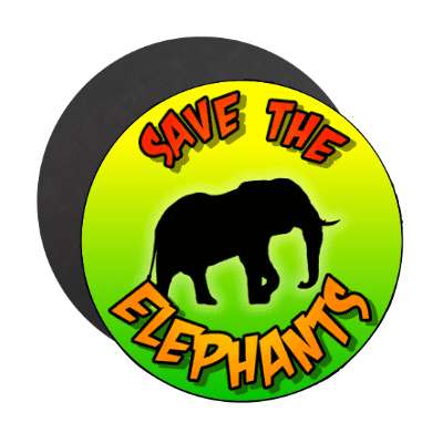 silhouette animal save the elephants magnet