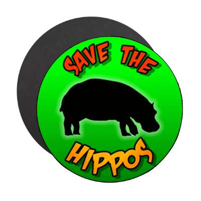 silhouette animal save the hippos magnet