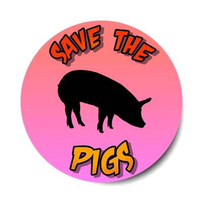 silhouette animal save the pigs sticker