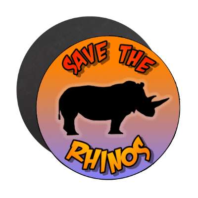 silhouette animal save the rhinos magnet