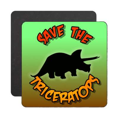 silhouette dinosaur save the triceratops magnet