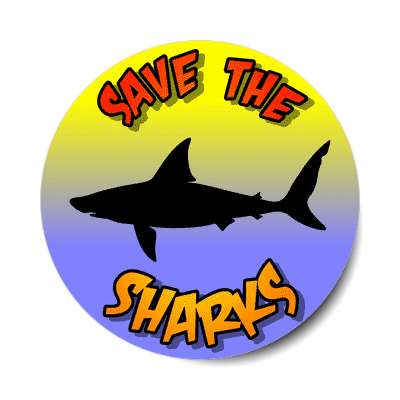 silhouette fish save the sharks sticker