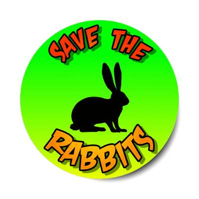 silhouette rodent save the rabbits sticker