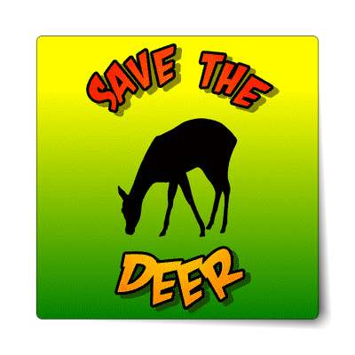 silhouette save the deer sticker