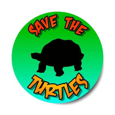 silhouette save the turtles sticker