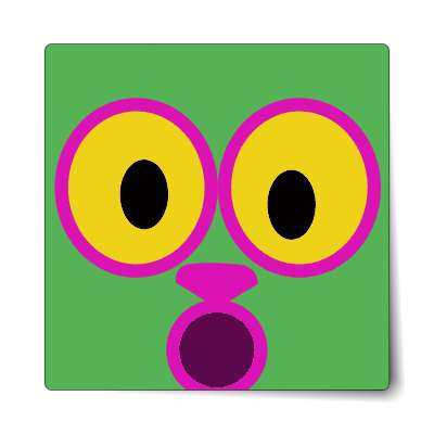 smiley open mouth animal green surprised sticker
