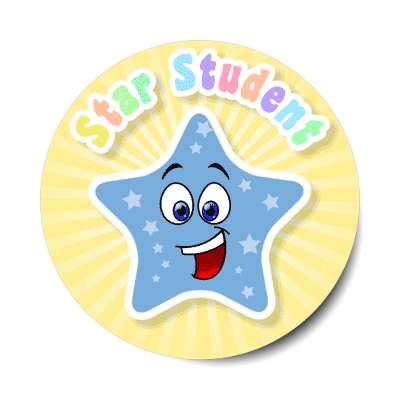 smiley star student stickers, magnet