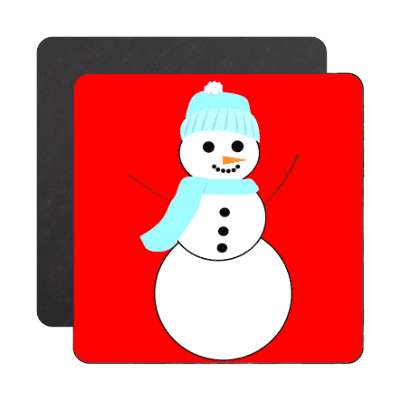 snowman bright red magnet