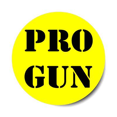 stencil yellow pro gun sticker