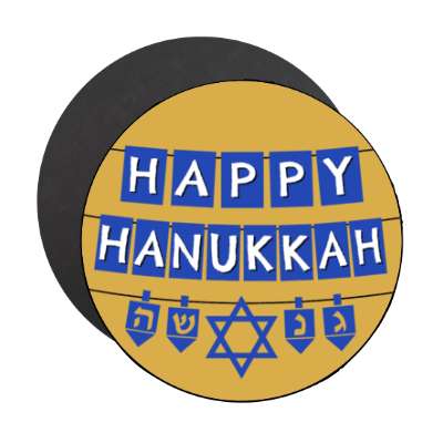 strings paper dreidel star of david happy hanukkah magnet