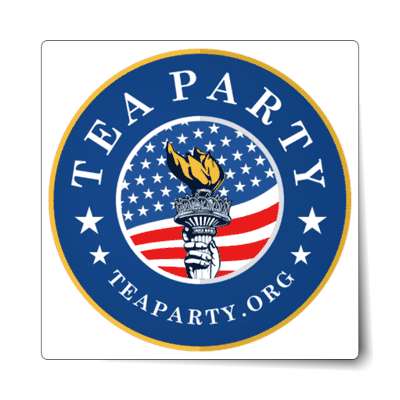 tea party torch flag sticker