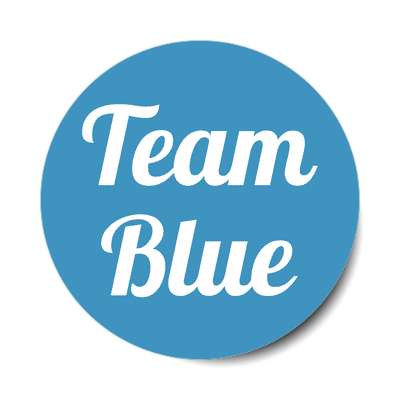 team blue cursive bold sticker