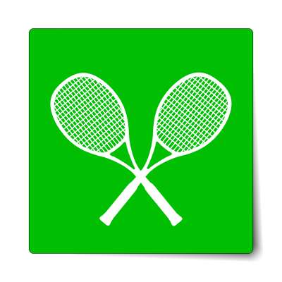 tennis rackets crossed green sticker